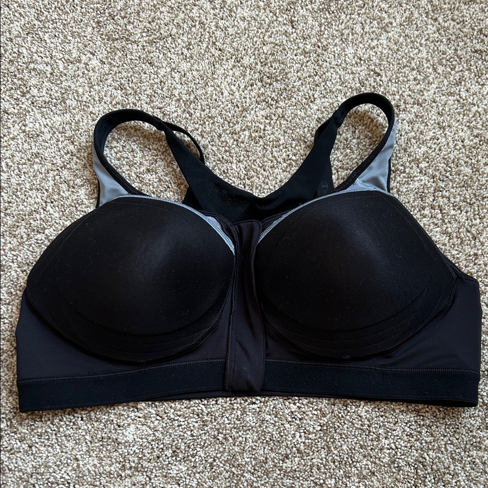 Champion Black Front-Zip Supportive Sports Bra, X Large Sizing - See Photos - Picture 4 of 9